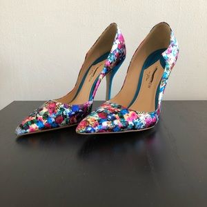 Paul Andrew for J.Crew Satin Floral Shoes 7